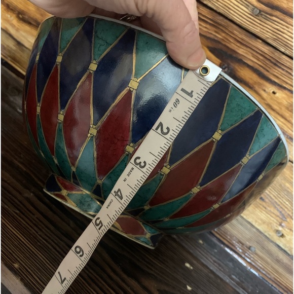 Vintage RARE Find Oriental Accent Mid Century Hand Painted Deco Bowl - Picture 6 of 6